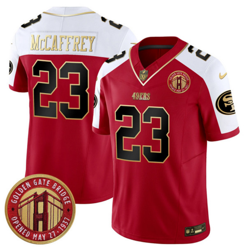 Christian McCaffrey San Francisco 49ers Golden Gate Bridge