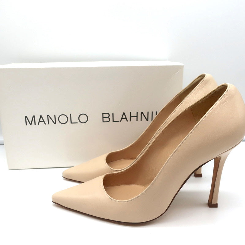 Manolo Blahnik Para Pumps Nude Leather Size 38.5 Pointed Toe Heels product image 1, provided for visual reference and