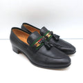 Gucci Paride GG Tassel Loafers Black Leather Size 37.5 product image 1, provided for visual reference and product detail