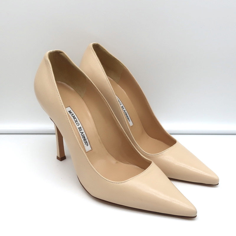 Manolo Blahnik Para Pumps Nude Leather Size 38.5 Pointed Toe Heels product image 2, provided for visual reference and