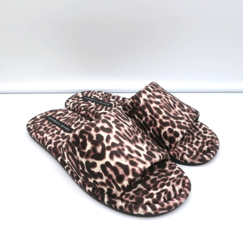 Veronica Beard Slipper Sandals Gillian White/Espresso Leopard Print Size 8 NEW product image 2, provided for visual