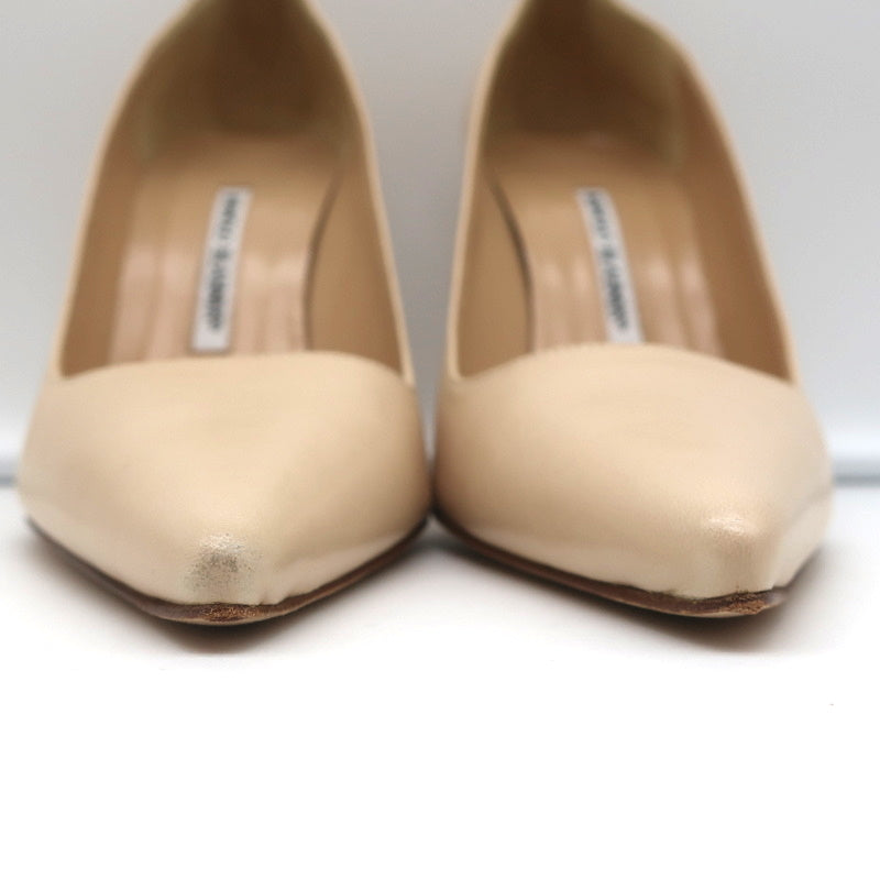 Manolo Blahnik Para Pumps Nude Leather Size 38.5 Pointed Toe Heels product image 5, provided for visual reference and