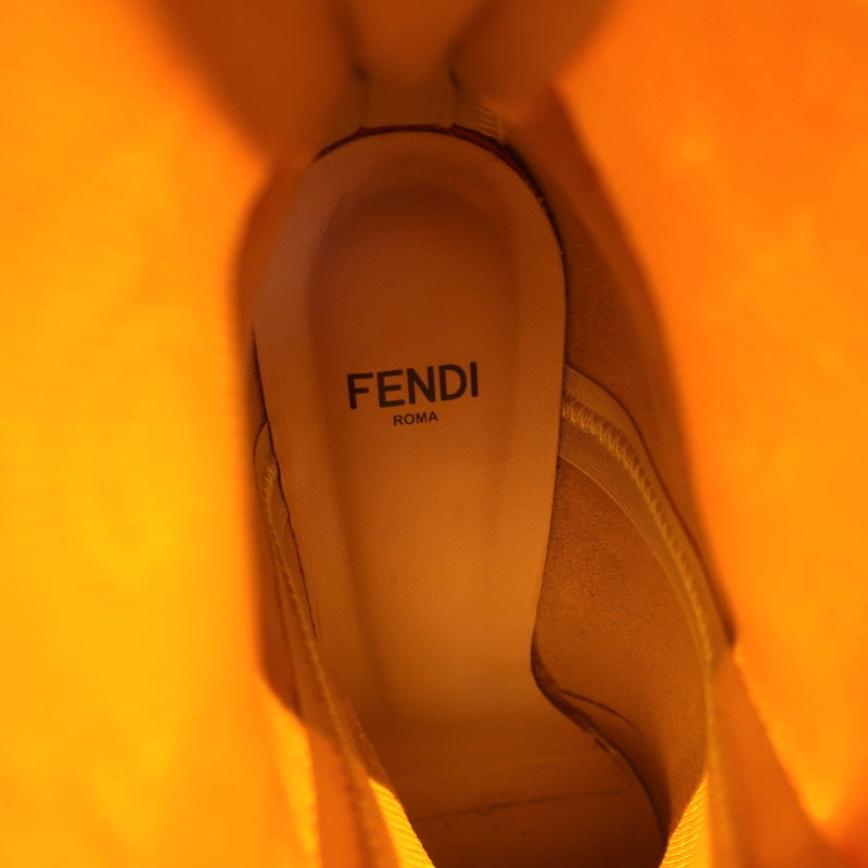 Fendi FFrame Jacquard Mesh Knit Ankle Boots Yellow Size 36 Pointed Toe Heel product image 8, provided for visual reference