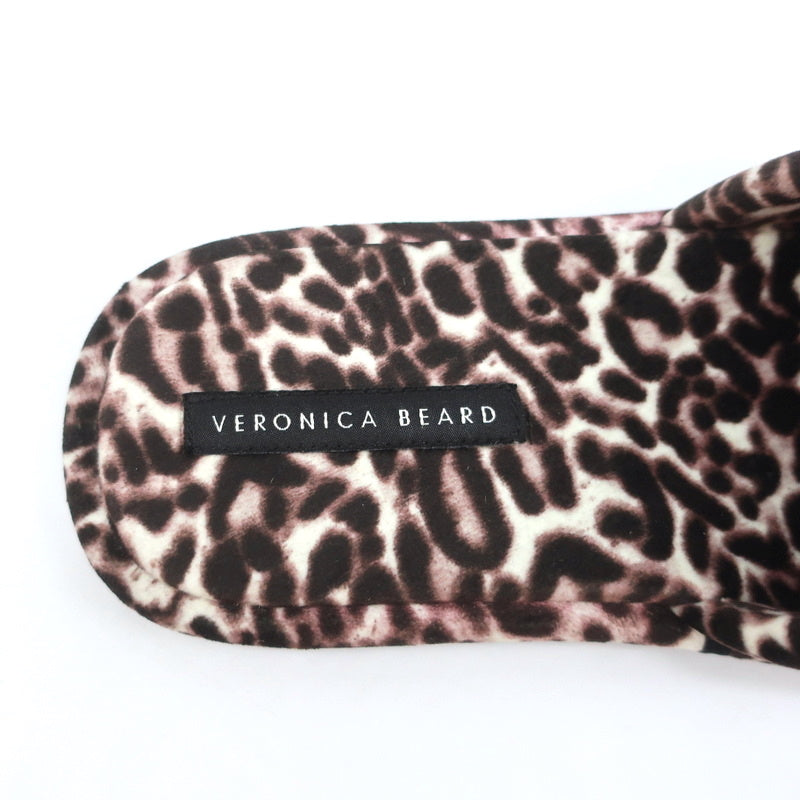 Veronica Beard Slipper Sandals Gillian White/Espresso Leopard Print Size 8 NEW product image 9, provided for visual