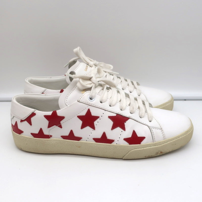 Saint Laurent Court Classic SL/06 Stars Sneakers White/Red Leather Size 38.5 product image 3, provided for visual reference