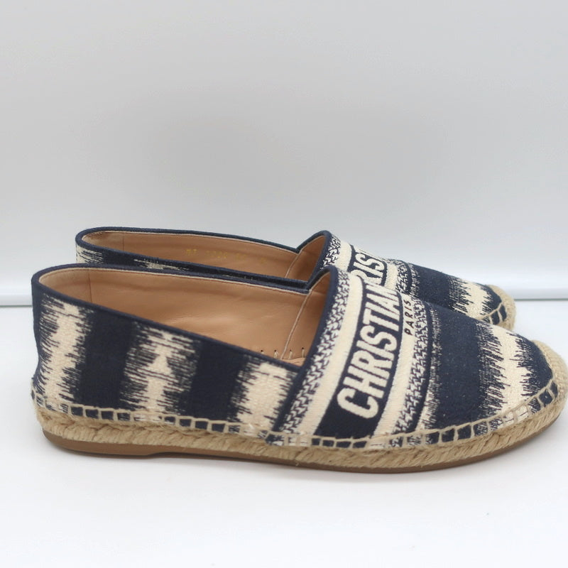 Christian Dior Granville D-Stripes Logo Embroidered Espadrilles Navy Size 37 product image 2, provided for visual reference