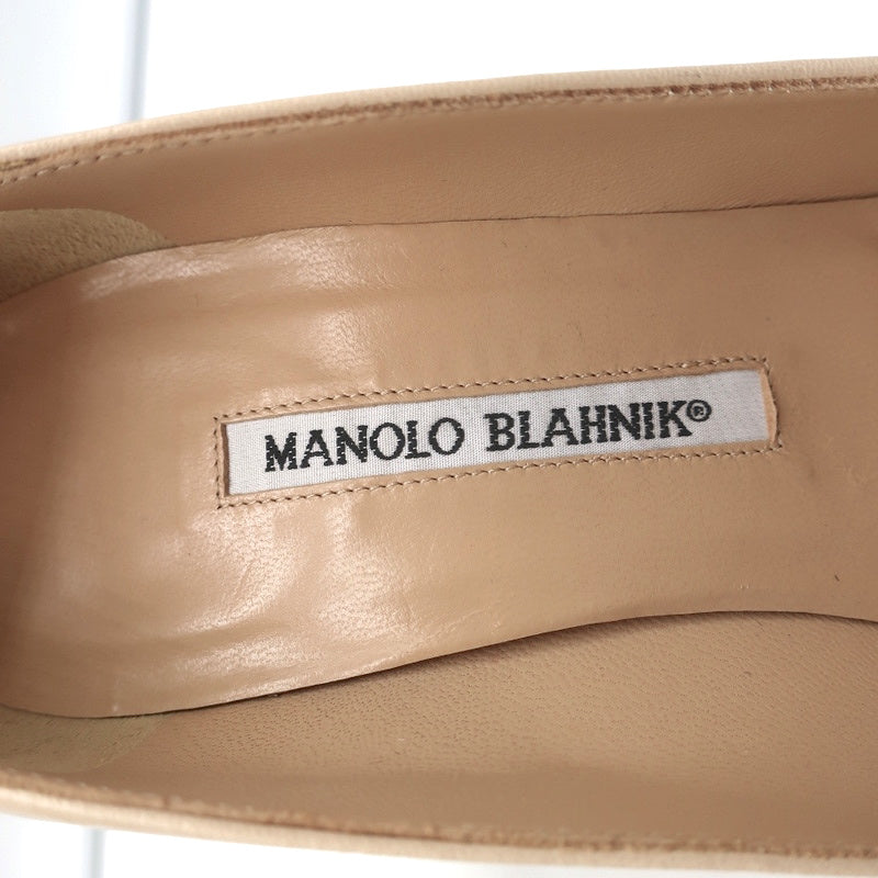 Manolo Blahnik Para Pumps Nude Leather Size 38.5 Pointed Toe Heels product image 10, provided for visual reference and