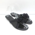 Crochet Camellia Crisscross Slide Sandals Black Size 37.5 product image 1, provided for visual reference and product detail
