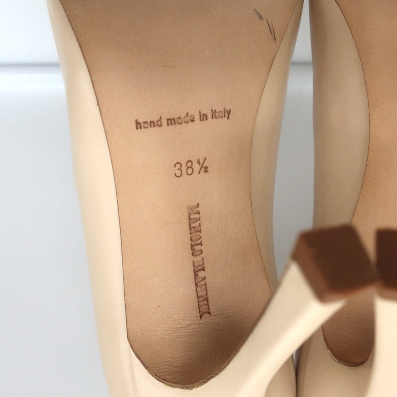 Manolo Blahnik Para Pumps Nude Leather Size 38.5 Pointed Toe Heels product image 12, provided for visual reference and