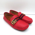 Gucci GG Marmont Web Driver Loafers Red Leather Size 38.5 product image 1, provided for visual reference and product detail