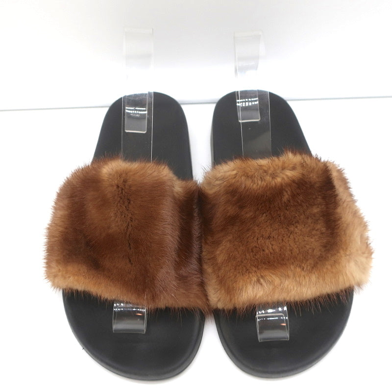 Givenchy Mink Fur Slide Sandals Brown Size 41 product image 4, provided for visual reference and product detail review