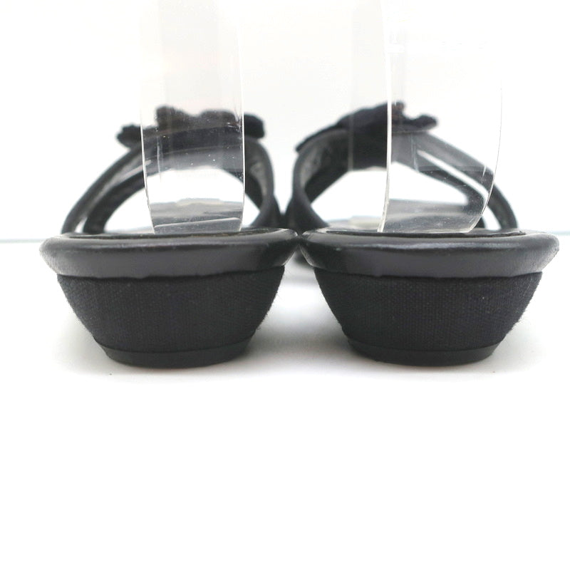 Crochet Camellia Crisscross Slide Sandals Black Size 37.5 product image 8, provided for visual reference and product detail