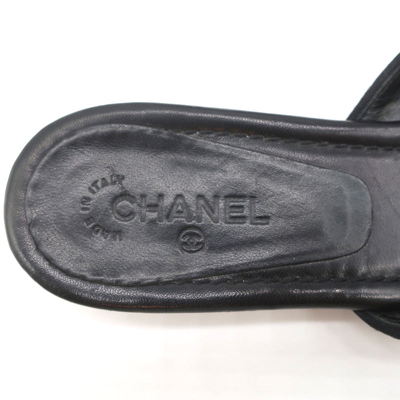 Crochet Camellia Crisscross Slide Sandals Black Size 37.5 product image 9, provided for visual reference and product detail