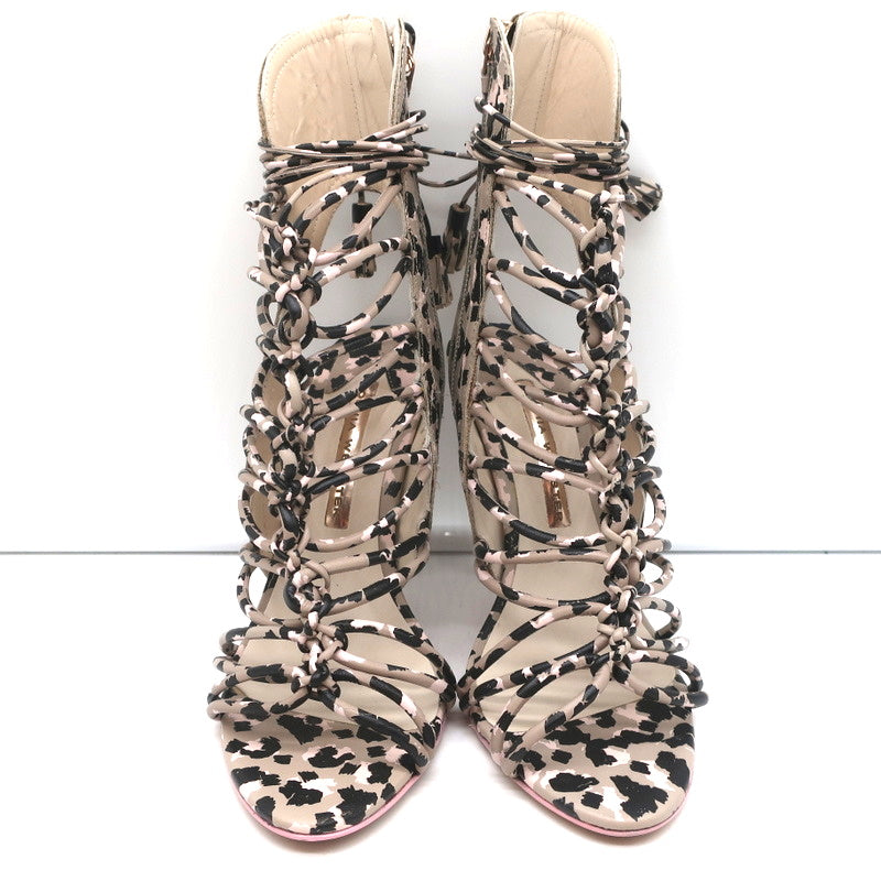 Sophia Webster Lacey Lace-Up Sandals Camo Print Leather Size 37.5 Open Toe Heels product image 4, provided for visual