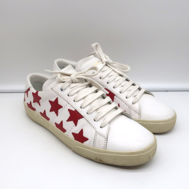Saint Laurent Court Classic SL/06 Stars Sneakers White/Red Leather Size 38.5 product image 1, provided for visual reference