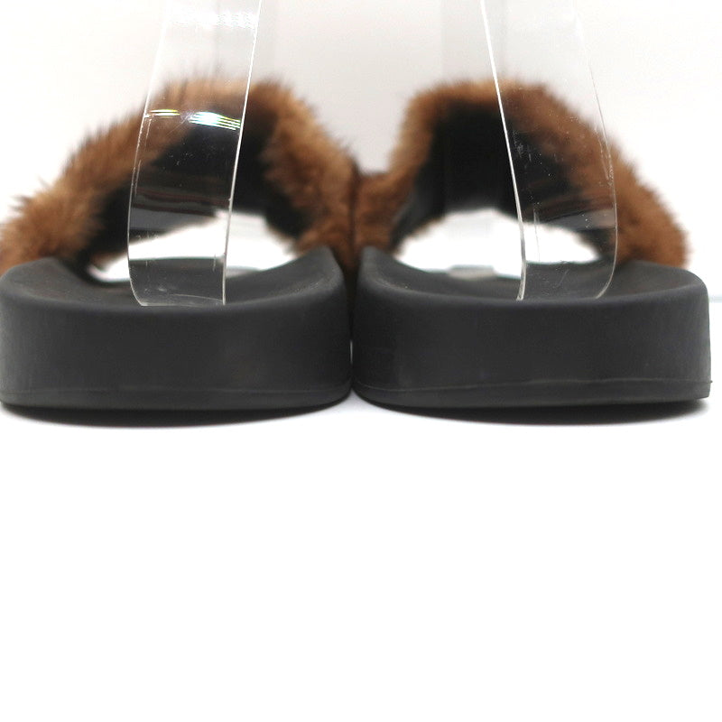Givenchy Mink Fur Slide Sandals Brown Size 41 product image 9, provided for visual reference and product detail review