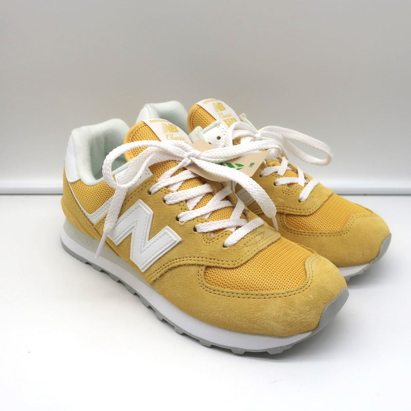 New Balance 574 Sneakers Wheat Field Yellow Suede Size 8 WL574FV2 NEW product image 1, provided for visual reference and