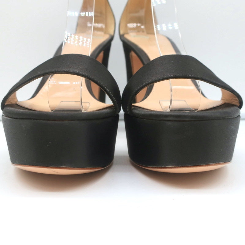 Gianvito Rossi Coco Platform Sandals Dark Brown Satin Size 36.5 Ankle Strap Heel product image 4, provided for visual
