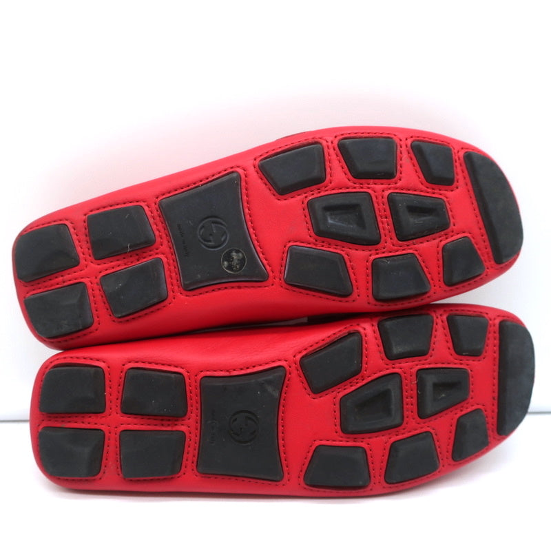 Gucci GG Marmont Web Driver Loafers Red Leather Size 38.5 product image 12, provided for visual reference and product detail