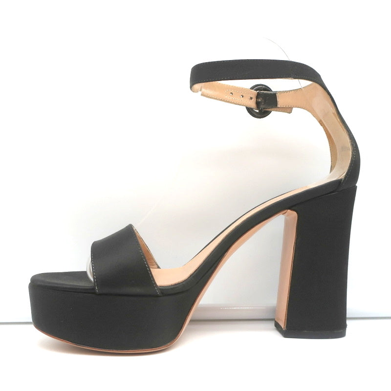 Gianvito Rossi Coco Platform Sandals Dark Brown Satin Size 36.5 Ankle Strap Heel product image 6, provided for visual