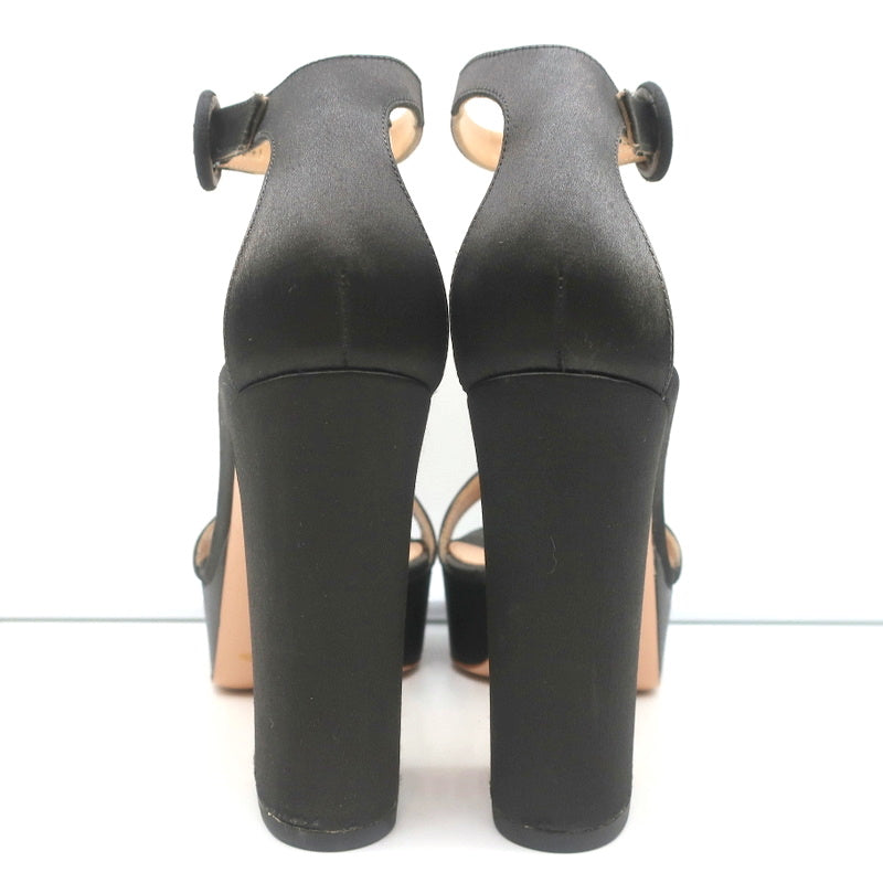 Gianvito Rossi Coco Platform Sandals Dark Brown Satin Size 36.5 Ankle Strap Heel product image 7, provided for visual