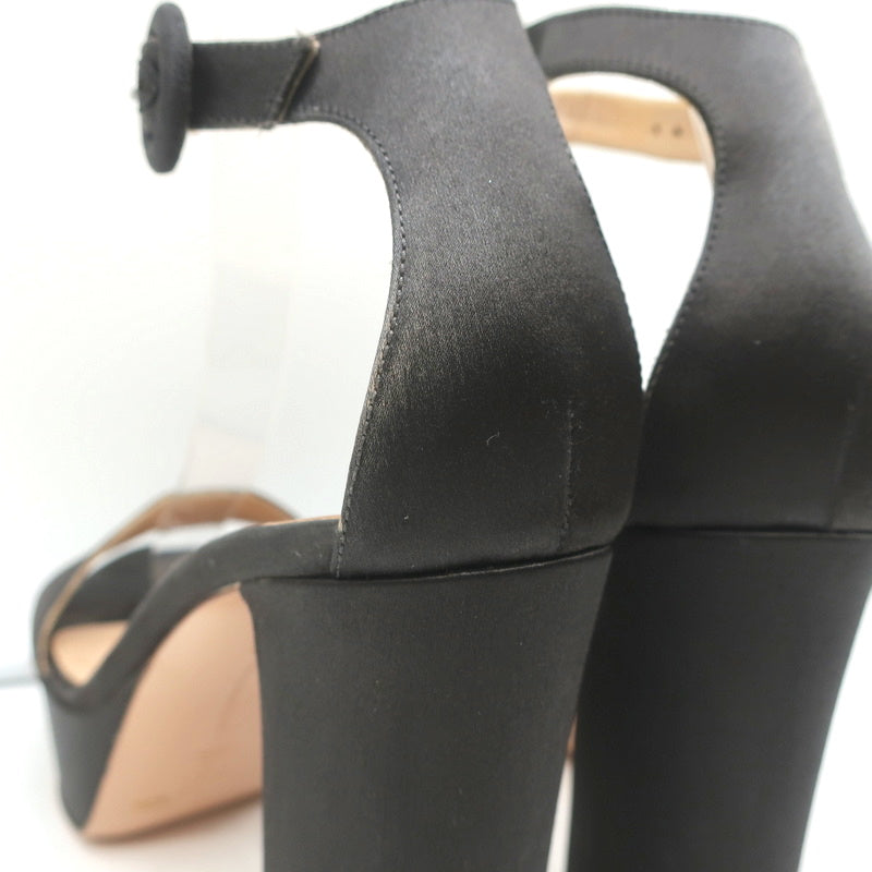 Gianvito Rossi Coco Platform Sandals Dark Brown Satin Size 36.5 Ankle Strap Heel product image 8, provided for visual