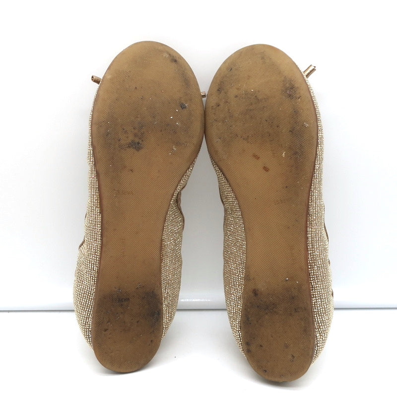 Valentino Garavani Studded Bow Ballet Flats Gold Size 37.5 product image 10, provided for visual reference and product