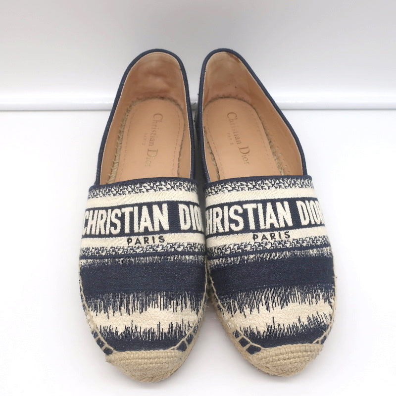 Christian Dior Granville D-Stripes Logo Embroidered Espadrilles Navy Size 37 product image 3, provided for visual reference