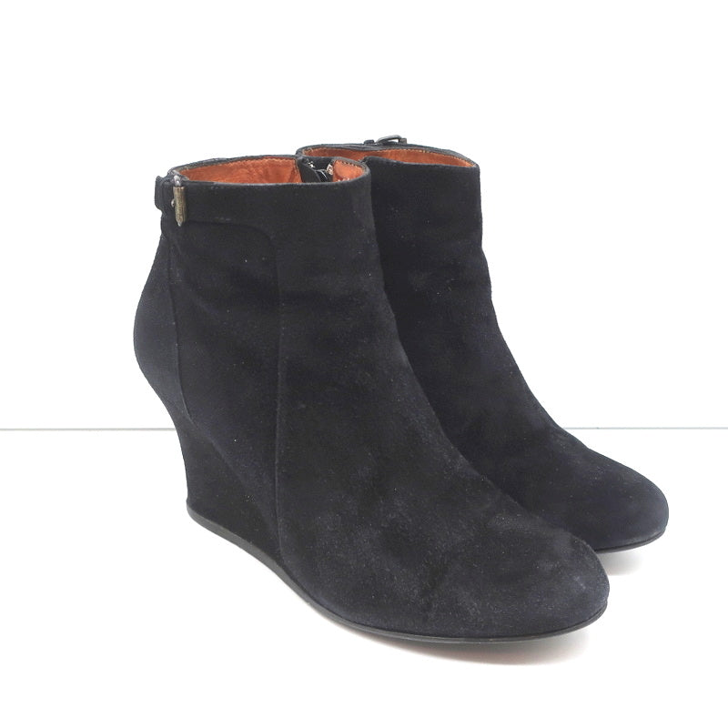 Lanvin Wedge Ankle Boots Black Suede Size 37 product image 1, provided for visual reference and product detail review