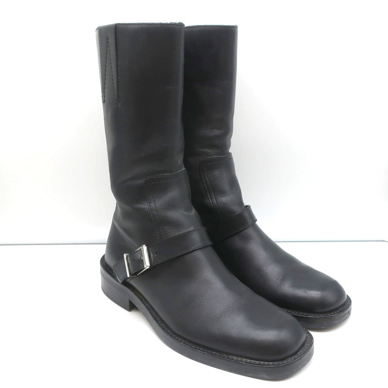 Gucci Mid-Calf Motorcycle Boots Black Leather Size 6 product image 1, provided for visual reference and product detail review