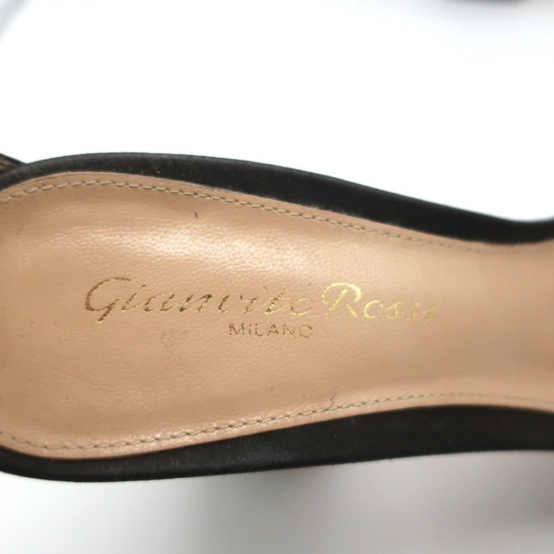 Gianvito Rossi Coco Platform Sandals Dark Brown Satin Size 36.5 Ankle Strap Heel product image 9, provided for visual