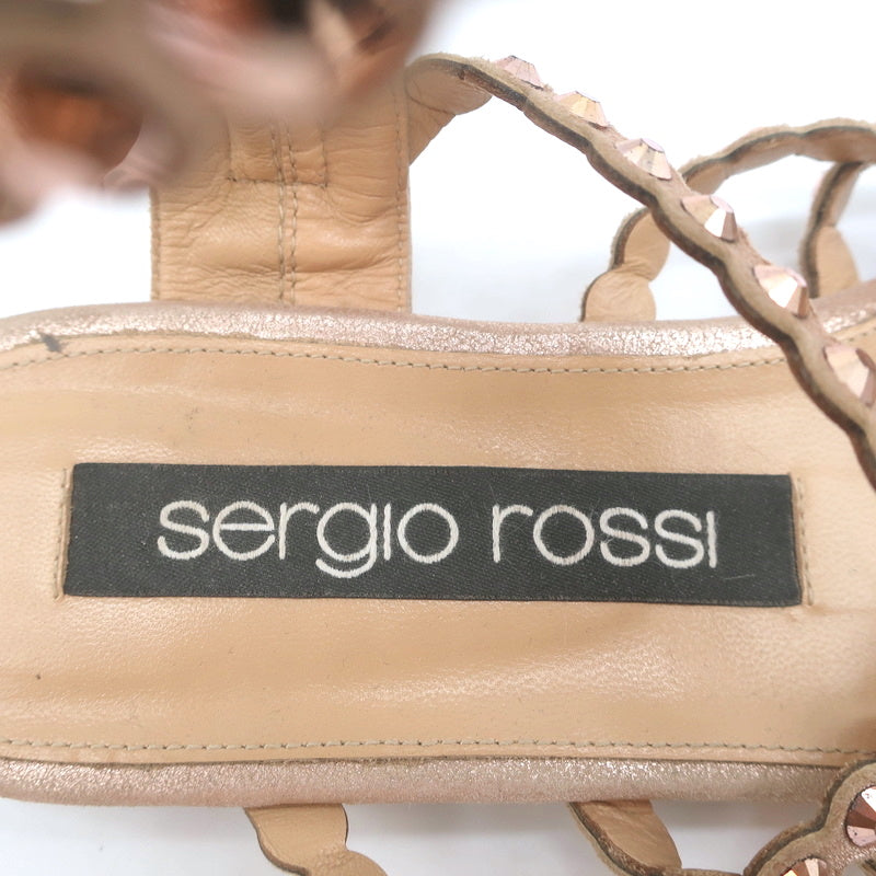 Sergio Rossi Crystal-Embellished Flat Sandals Kimberly Rose Gold Suede Size 39 product image 8, provided for visual