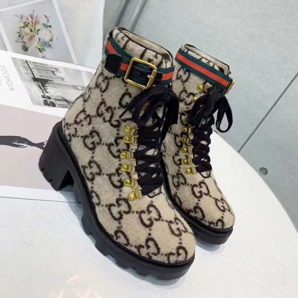 New Fashion Retro Letter printing Short Boots product image 2, provided for visual reference and product detail review