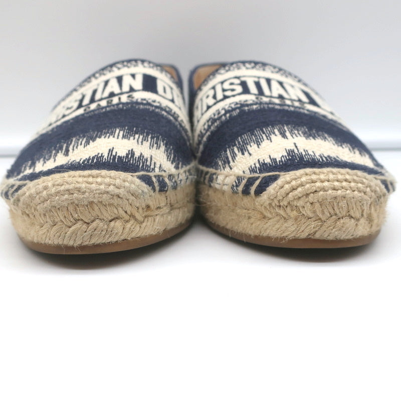 Christian Dior Granville D-Stripes Logo Embroidered Espadrilles Navy Size 37 product image 4, provided for visual reference