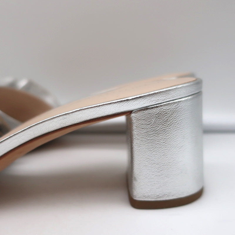 Loeffler Randall Vera Ruffle Slide Sandals Silver Metallic Leather Size 9 product image 7, provided for visual reference and
