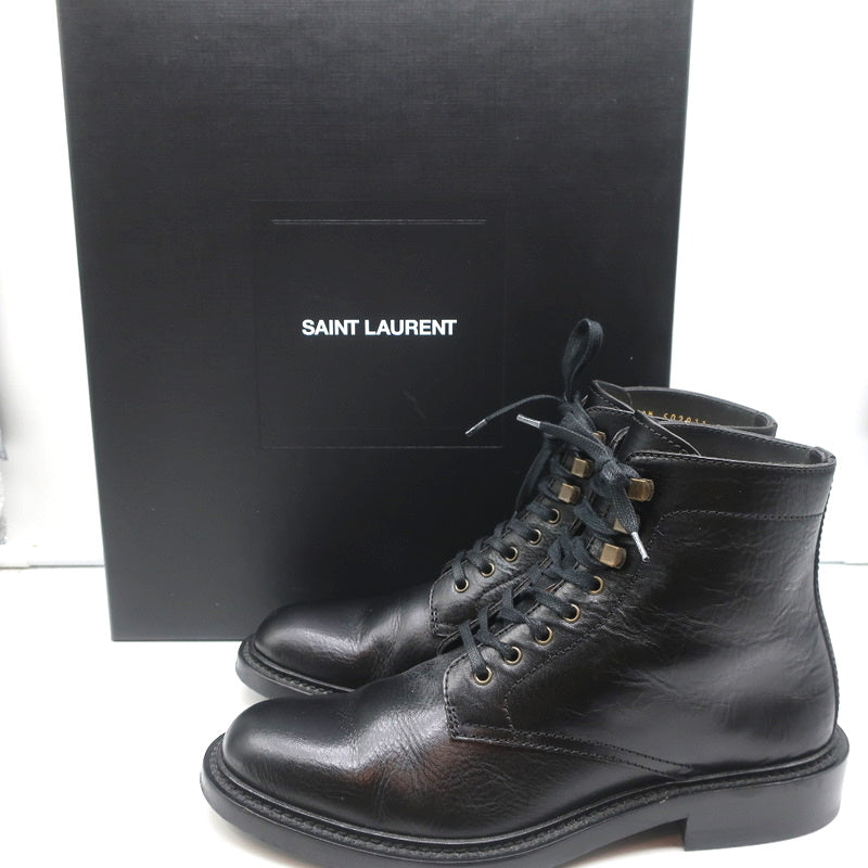 Saint Laurent Army 25 Ankle Boots Black Leather Size 38 Lace-Up Combat Boots product image 1, provided for visual reference