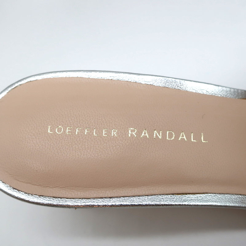 Loeffler Randall Vera Ruffle Slide Sandals Silver Metallic Leather Size 9 product image 10, provided for visual reference