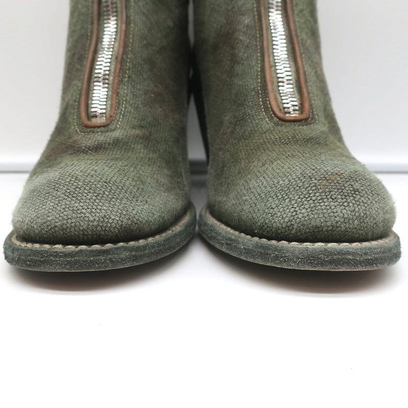 Guidi Zip-Front Ankle Boots 3006FZ Army Green Camouflage Print Canvas Size 40 product image 5, provided for visual reference