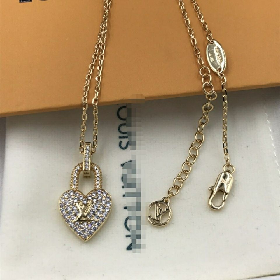 Diamond inlaid love necklace female earrings product image 4, provided for visual reference and product detail review