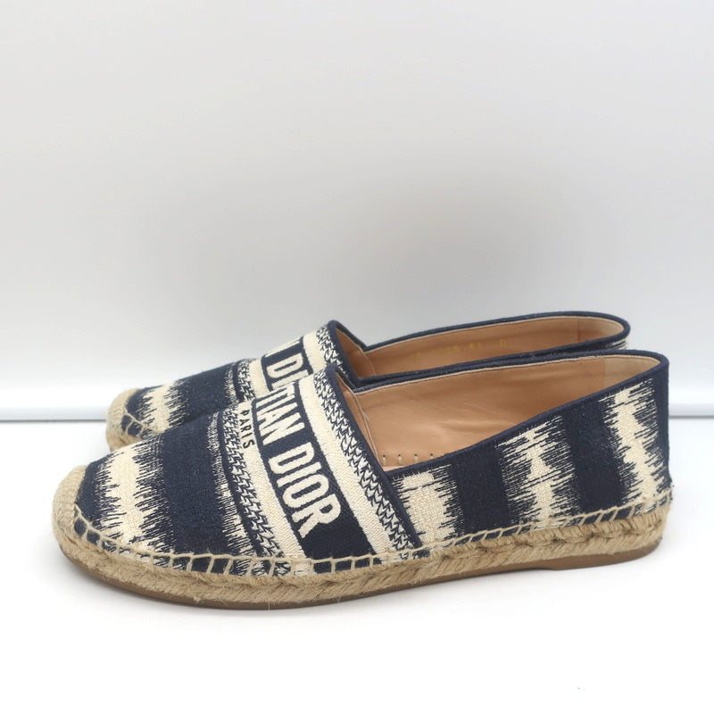 Christian Dior Granville D-Stripes Logo Embroidered Espadrilles Navy Size 37 product image 5, provided for visual reference