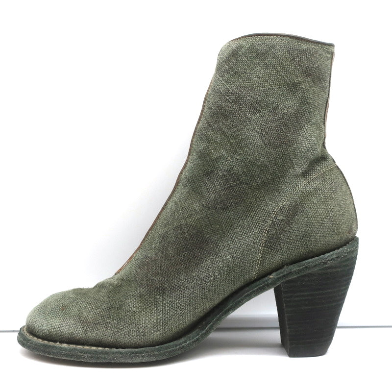 Guidi Zip-Front Ankle Boots 3006FZ Army Green Camouflage Print Canvas Size 40 product image 7, provided for visual reference