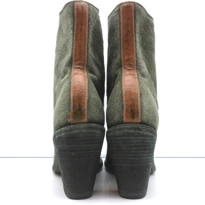 Guidi Zip-Front Ankle Boots 3006FZ Army Green Camouflage Print Canvas Size 40 product image 8, provided for visual reference