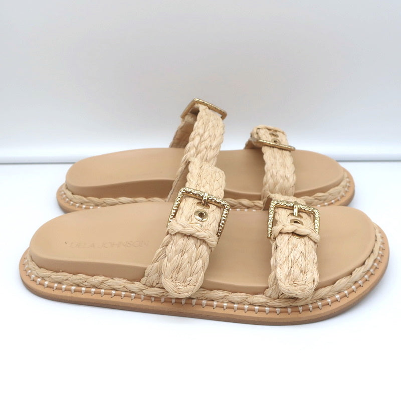 Ulla Johnson Kiera Raffia Slide Sandals Natural Size 39.5 product image 3, provided for visual reference and product detail