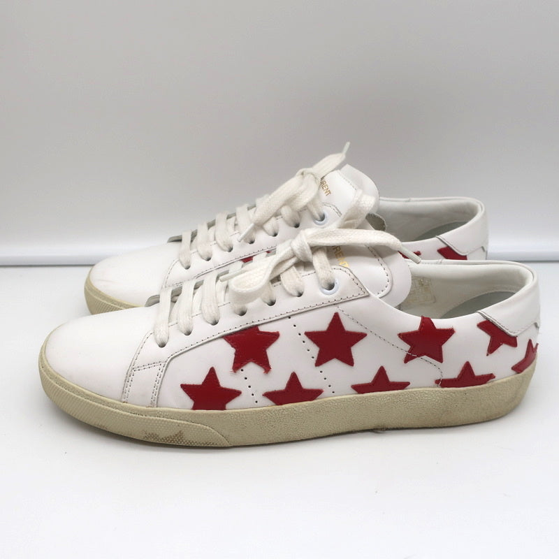 Saint Laurent Court Classic SL/06 Stars Sneakers White/Red Leather Size 38.5 product image 6, provided for visual reference