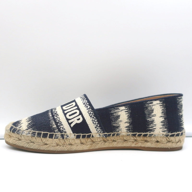 Christian Dior Granville D-Stripes Logo Embroidered Espadrilles Navy Size 37 product image 6, provided for visual reference