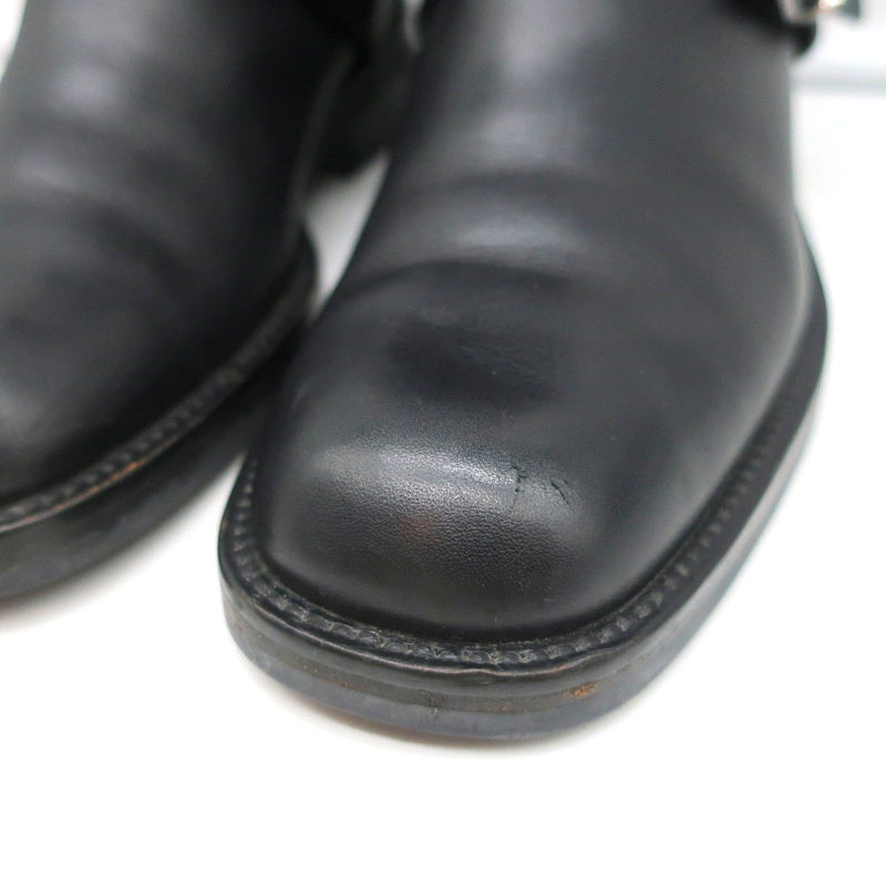 Gucci Mid-Calf Motorcycle Boots Black Leather Size 6 product image 6, provided for visual reference and product detail review