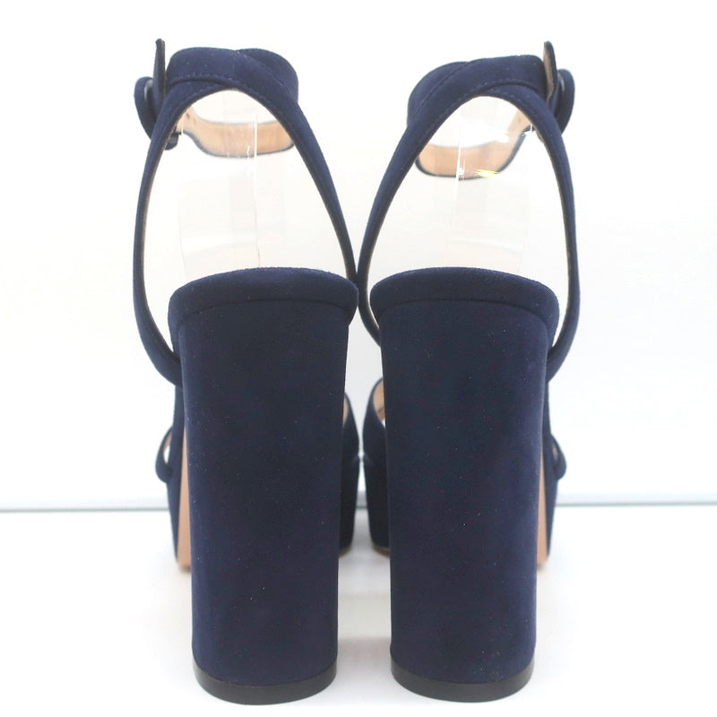 Gianvito Rossi Poppy Crisscross Platform Sandals Navy Suede Size 36.5 product image 7, provided for visual reference and
