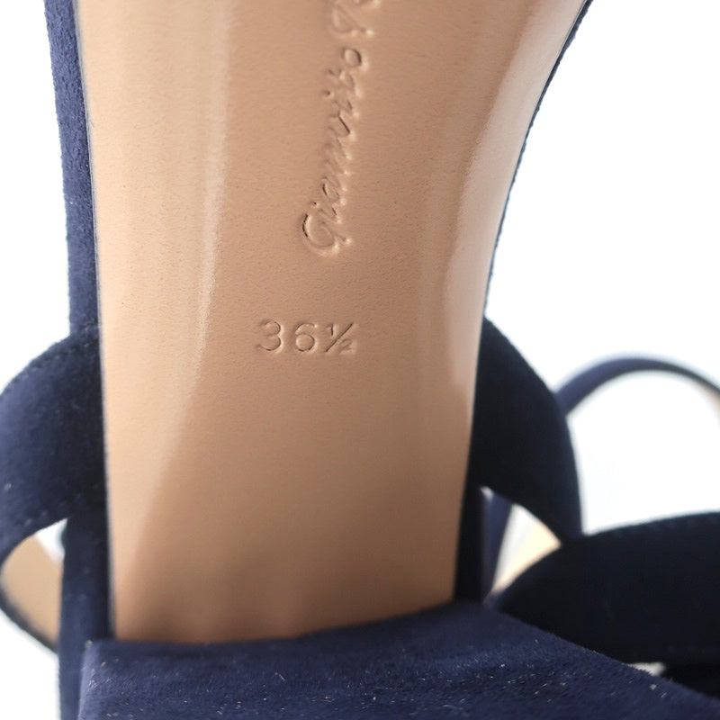 Gianvito Rossi Poppy Crisscross Platform Sandals Navy Suede Size 36.5 product image 11, provided for visual reference and