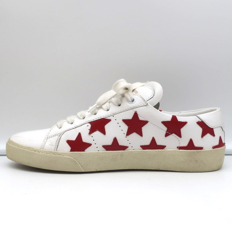 Saint Laurent Court Classic SL/06 Stars Sneakers White/Red Leather Size 38.5 product image 7, provided for visual reference