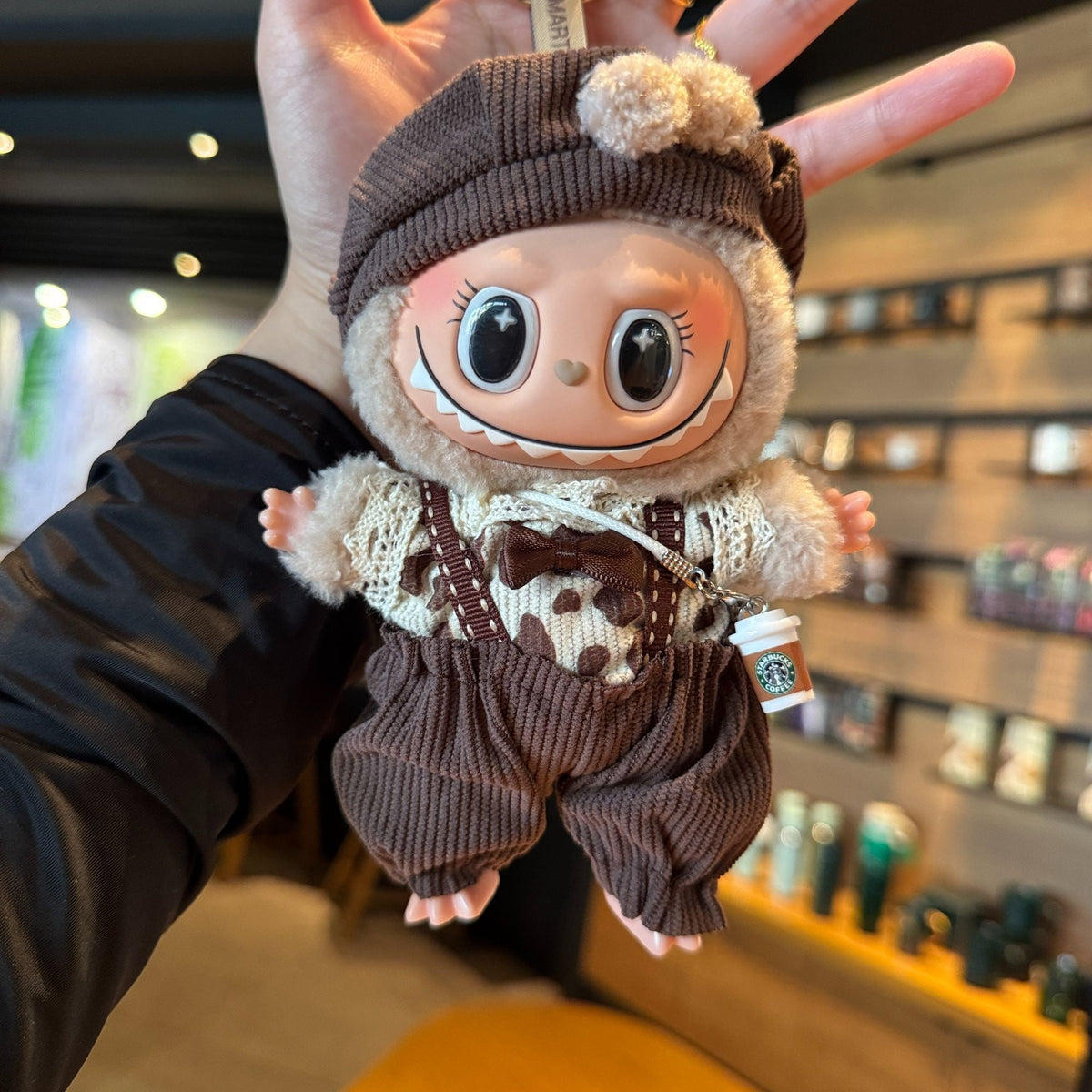 (Baby + clothes) Sitting party baby clothes plush vinyl face doll bag pendant girl gift product image 7, provided for visual